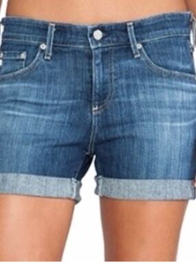 AG Adriano Goldschmied Hailey Ex-Boyfriend Roll-up Denim Shorts